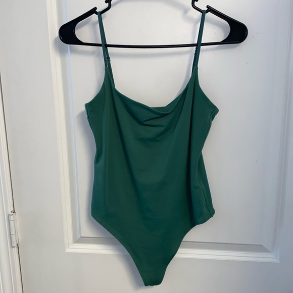 Babaton Tops - Babaton Forest Green Contour Cami Bodysuit